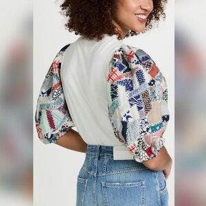 Sea New York Quilted Puff-sleeve Top